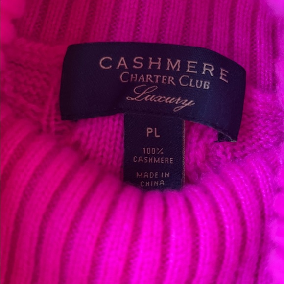 100% Cashmere Pink Cable Knit Turtleneck Sweater - Size LP - Picture 2 of 9